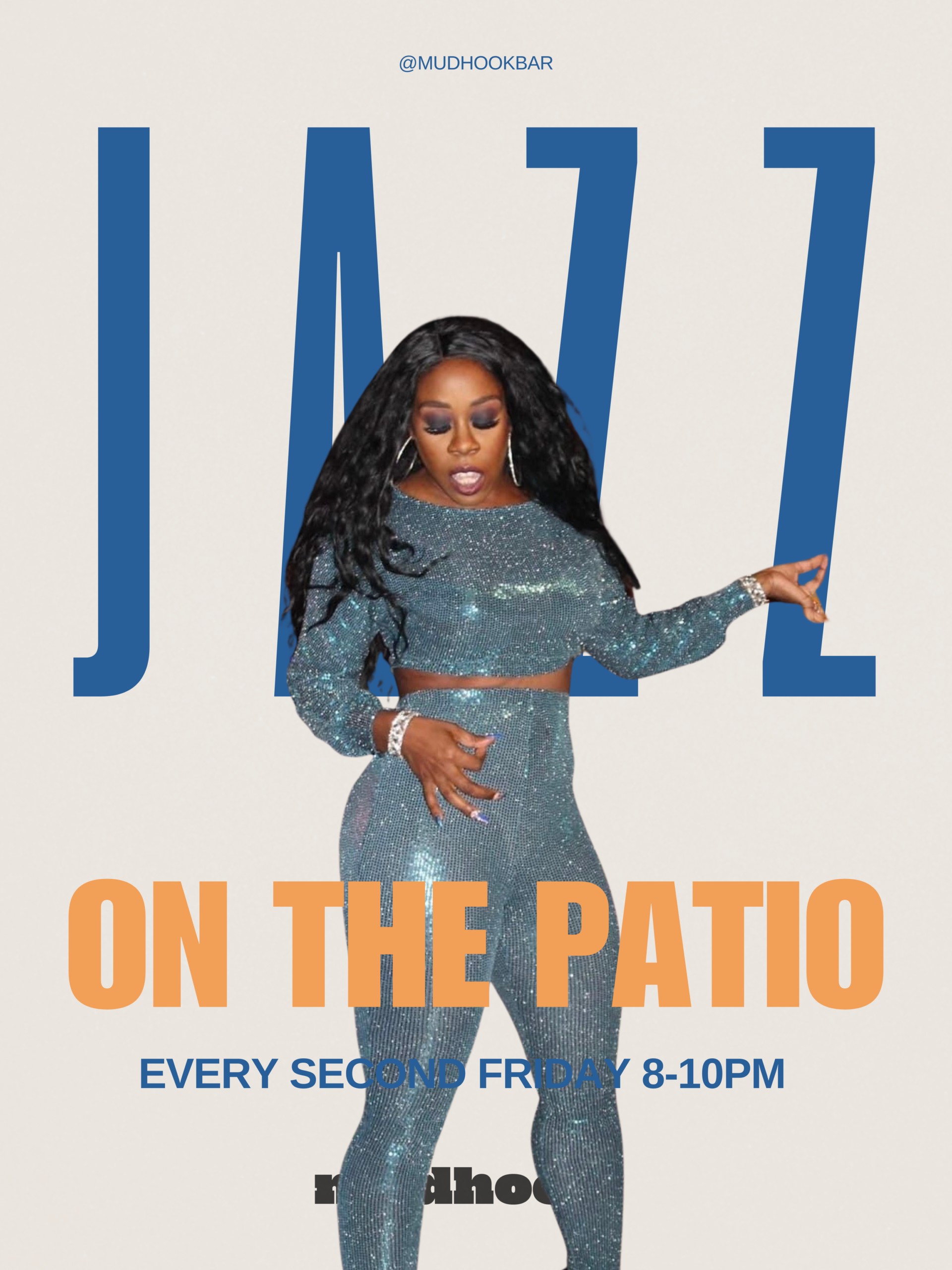 jazz singer on the patio on second fridays